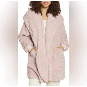 Unhide Shleepy Robe Faux Fur Hooded Pink Rosy Baby Wearable Blanket Size Small